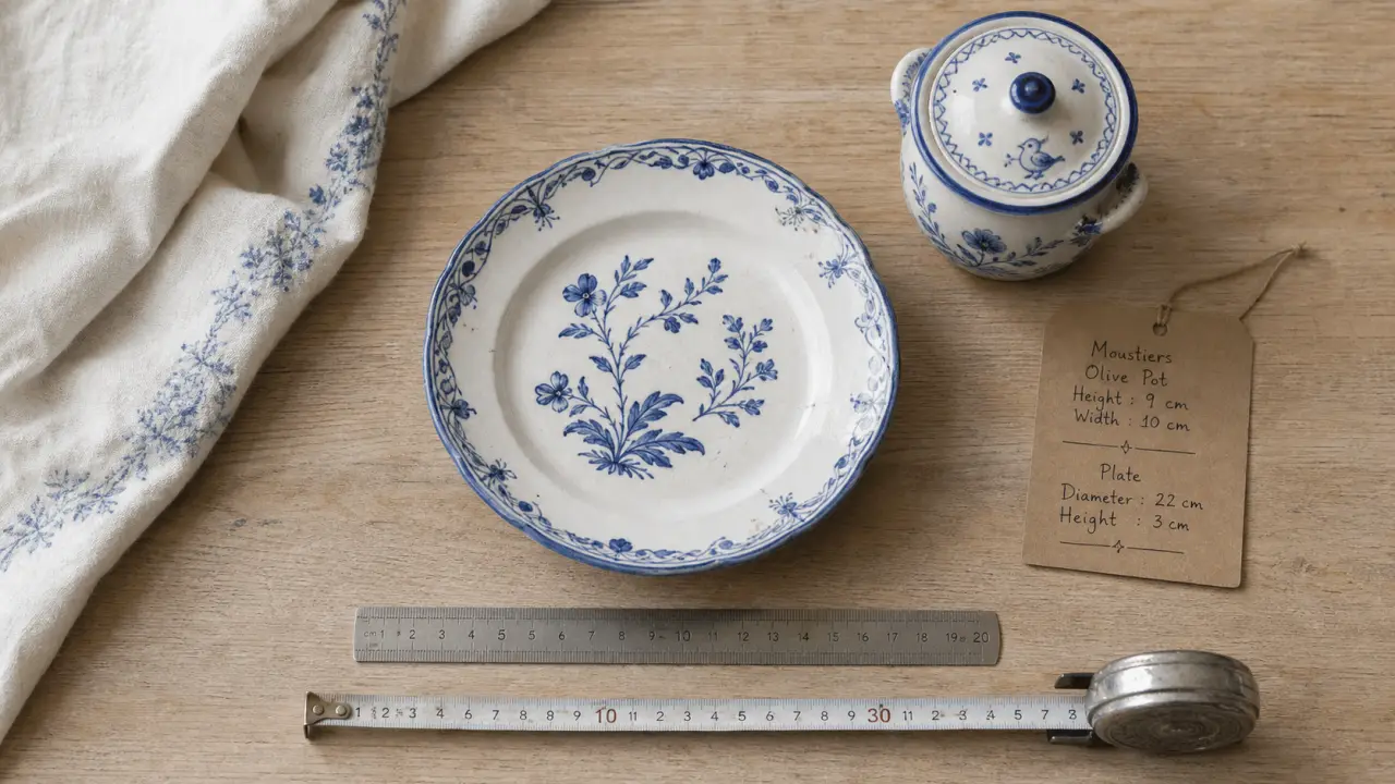 Faïence de Moustiers boutique en ligne : décor bleu à la main, assiette et pot à olives