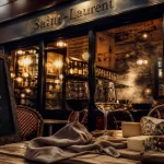 Brasserie st laurent : enseigne et porte vitrée, ambiance brasserie