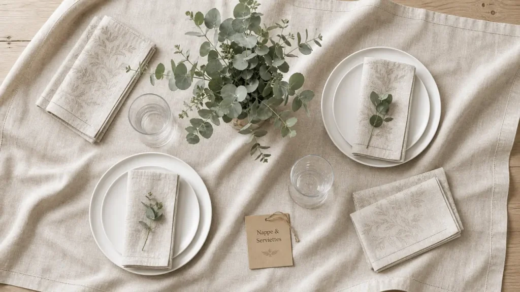 Coton, lin ou enduite : quelle nappe de table et serviette choisir selon vos repas ?