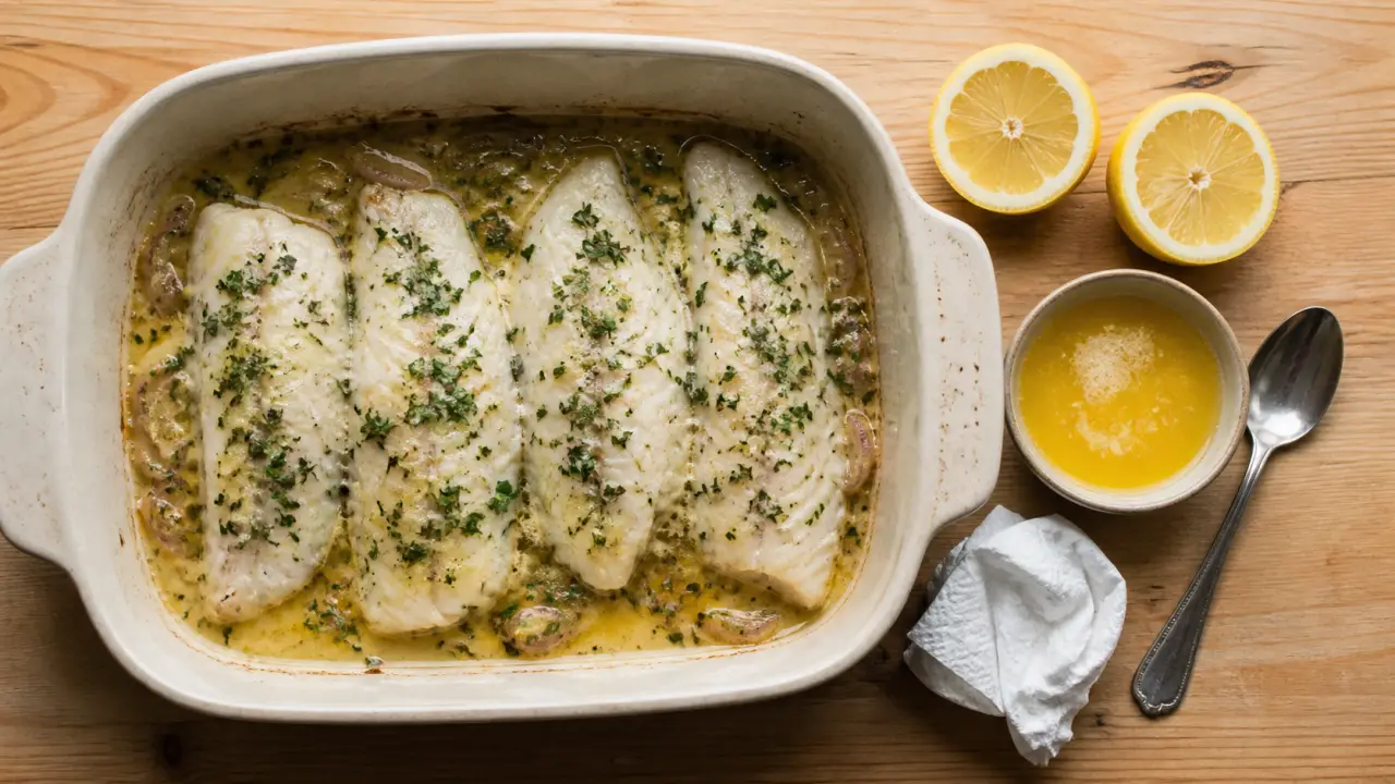Recette limande au four tendre et rapide, citron-beurre et thym
