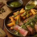 Sauce restaurant entrecote beurrée aux herbes et umami sur entrecôte