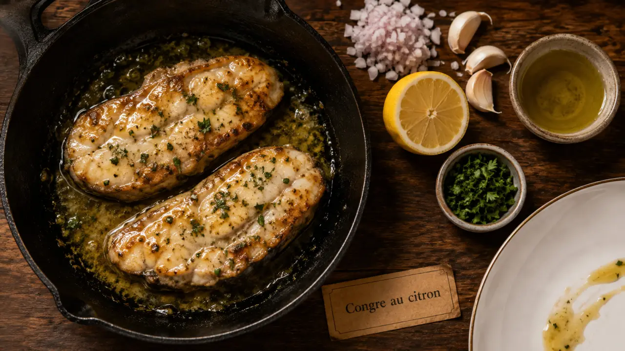 Congre poisson recette : congre à la poêle citron