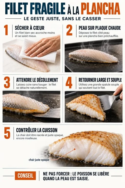 Étapes pour réussir un poisson pour plancha sans le faire accrocher