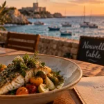 Nouveau restaurant gastronomique marseille : table en terrasse face à la mer