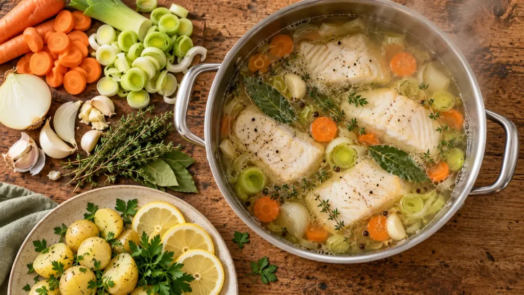 Recette du poisson au court-bouillon : une chair tendre, sans ébullition forte