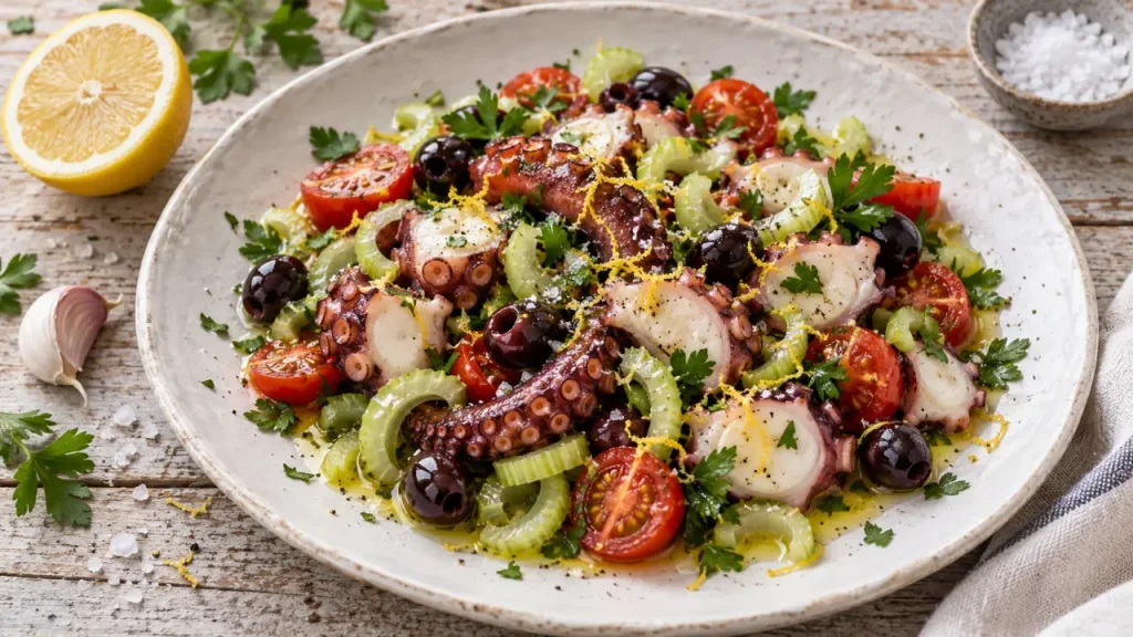 Salade de poulpe : une cuisson longue pour une chair tendre