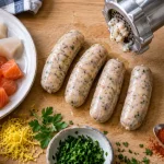 Saucisse de poisson crue au barbecue, préparation rapide 5-6 minutes
